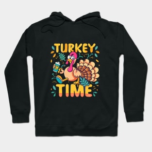 Turkey Time Thanksgiving Animals Hoodie